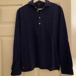 Light mesh long sleeve polo